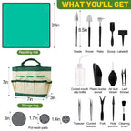 ANPHSIN 44pcs Small Gardening Tools Gifts for Women Beginners, Green