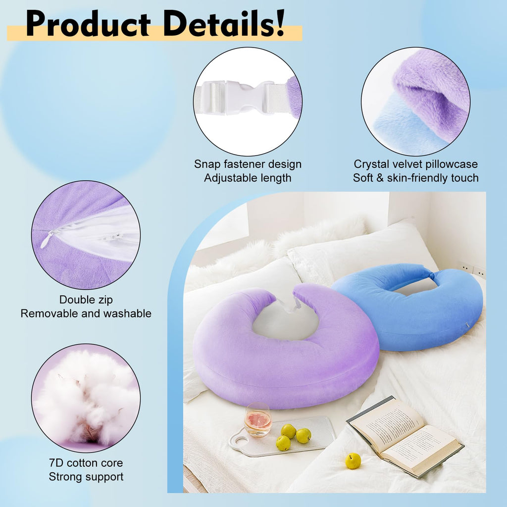 vamorry Gaming Pillow Arm Support Pillow for Bed & Sofa: Ergonomic U-Shaped Lap Pillow with Elbow Rest for Adults & Kids - Reduces Arm Pain & Fatigue During Gaming, Reading, Working & Crocheting