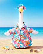 cyzucle 23 Inch Porch Goose Summer Outfit,Hawaiian Porch Goose Clothes for Cement Concrete Yard Porch Geese Statue, Outdoor Goose Decor