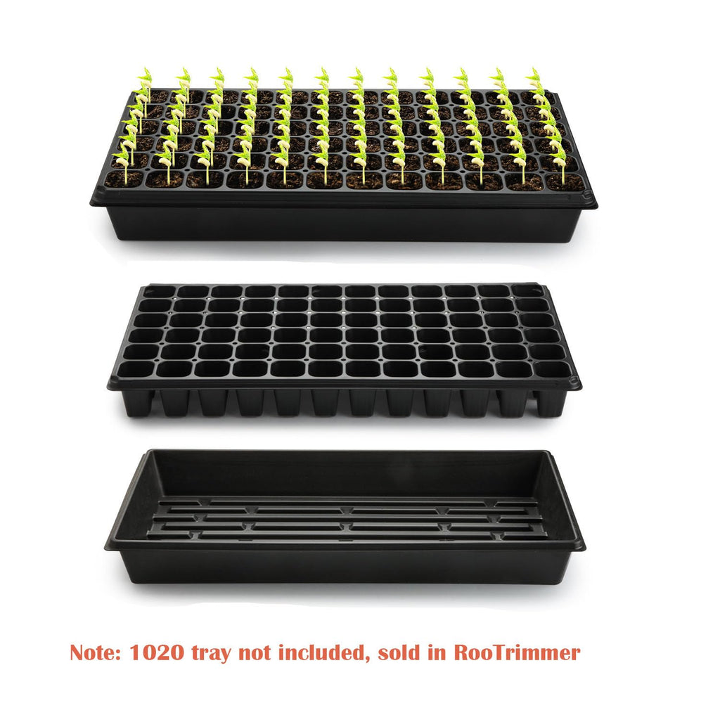 RooTrimmer Deep 72 Cell Seedling Trays, Thick Durable 72 Cell Plug Tray Big Cell Seed Trays for 1020 Flat Trays Germination (10-Pack, 21.25"×11", 2.36" Height, High)