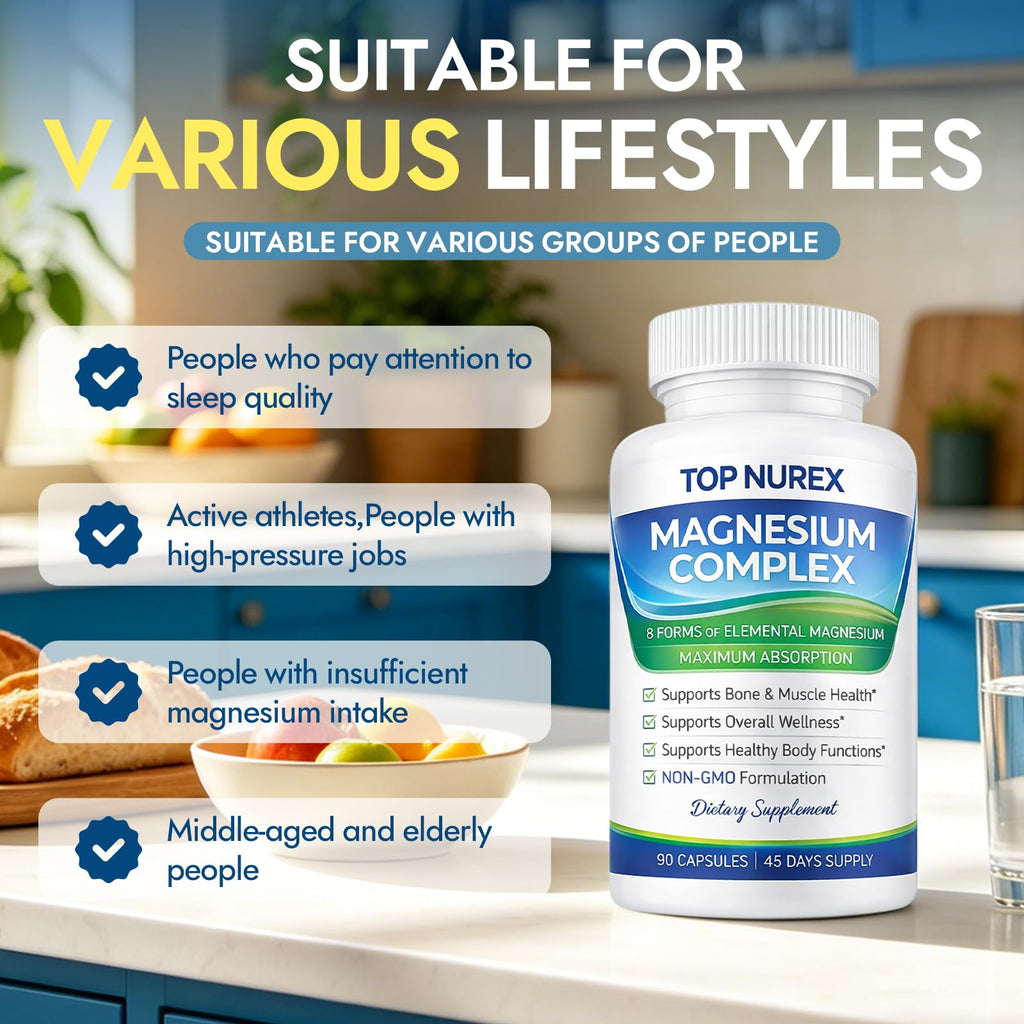 Top Nurex Magnesium Complex 1000 mg, 90 Capsules