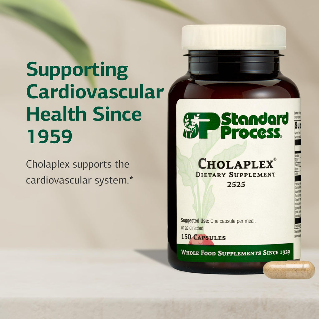Standard Process Cholaplex - Supplement to Support Heart Health - Supports Healthy Blood Flow & Vascular System - Dietary Supplement to Support Liver Function - 150 Capsules