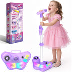 Stand Karaoke Machine for Kids, Christmas Singing Toys Gifts for 3 4 5 6 7 8 Year Old Girls Boys, Rechargeable Kid Microphone Bluetooth Speaker with 2 Mic for Girl Age 4-6 Toddler Birthday Party Toy