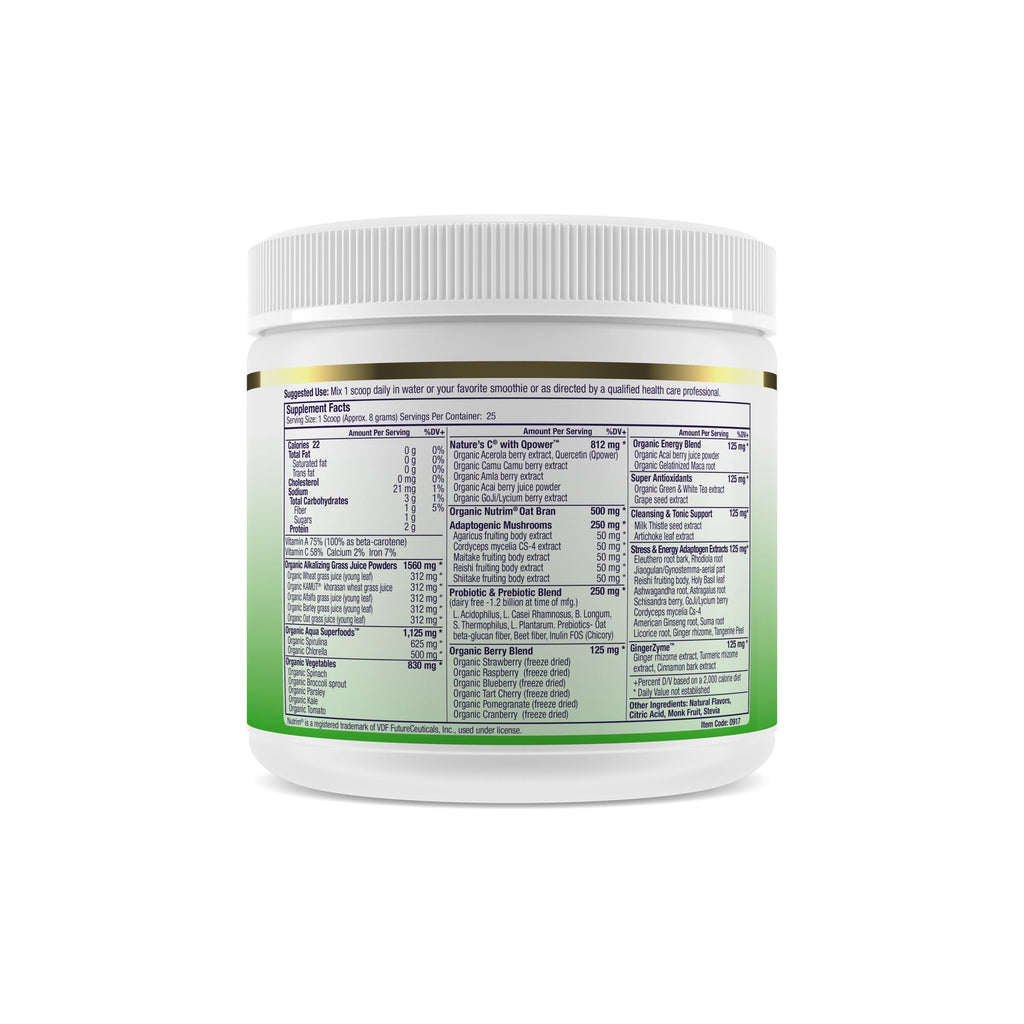 Paradise Herbs ORAC Energy Greens, Apple Superfood Powder, Over 40,000 ORAC Antioxidants, Organic Greens, Berries, Mushrooms & Probiotics, Non-GMO, Gluten-Free, 25 Servings