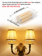 Ziomitus No Flicker G9 Led Bulbs Dimmable 6W Soft Warm White 2700K,40W 50W 60W Halogen Equivalent,AC120V Dimmable G9 T4 LED Bulb for Chandelier Pendant Ceiling Wall Light,600LM,360Deg(5Pack)
