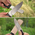 SHARPAL 127N Dual-Grit Diamond Sharpening Stone File Garden Tool Knife Sharpener with Leather Strop Coarse 325 / Extra Fine 1200 Grit for Lawn Mower Blade, Axe, Hatchet, Hedge Shears Fathers Day Gift