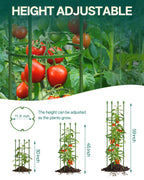2 Pack Tomato Cage, Up to 59 Inch Adjustable Metal Tomato Cages for Garden