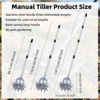 KLDOLLAR Rotary Cultivator, Hand Tiller Garden Tool with Sturdy Metal Tines