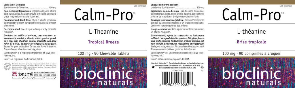 Bioclinic Calm Pro Chewable Tablets, 90 Count