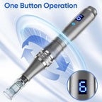 Microneedling Stamp Pen, Derma Stamp Pen, 0.25mm DermaStamp System, Derma Roller Alternative, Microneedle Micro Needle Skin Care Tool for Men Women Home Use