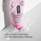 Clinique All About Clean Rinse-Off Foaming Face Wash | Face Cleanser With Hyaluronic Acid + Glycerin For Oily Skin Types | Dissolves Makeup + Sunscreen, 8.5 Fl Oz