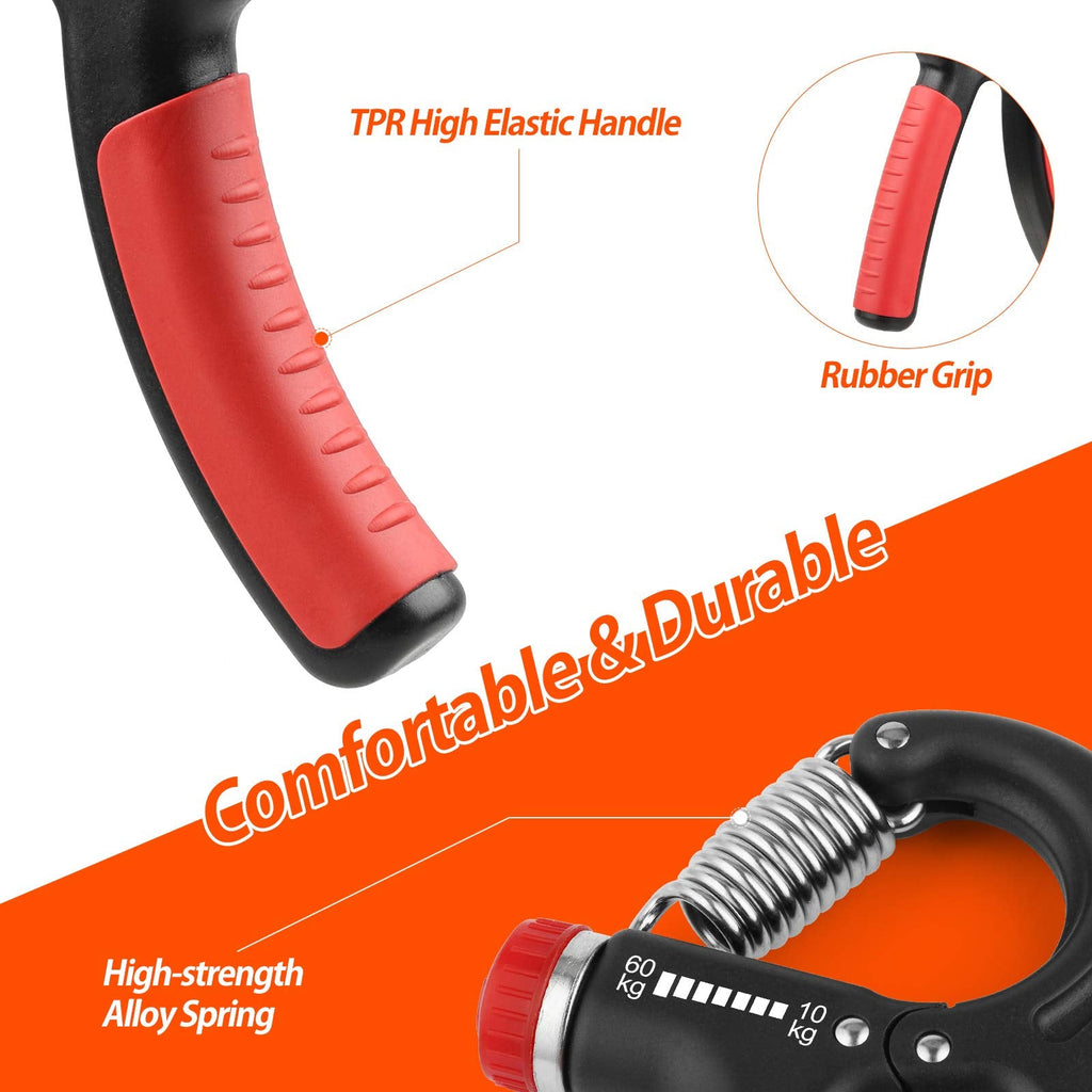 NIYIKOW Grip Strength Trainer, Hand Grip Strengthener, Grip Strengthener, Adjustable Resistance, Forearm Strengthener, Perfect for Musicians Athletes (Orange, 1 Pack)