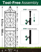 ARIFARO 78 inch Metal Garden Trellis for Climbing Plants, Pack of 2, Indoor/Outdoor Sturdy Decorative Plant Trellises for Potted Plants, House Plants, Climbing Vines, Floral Pattern