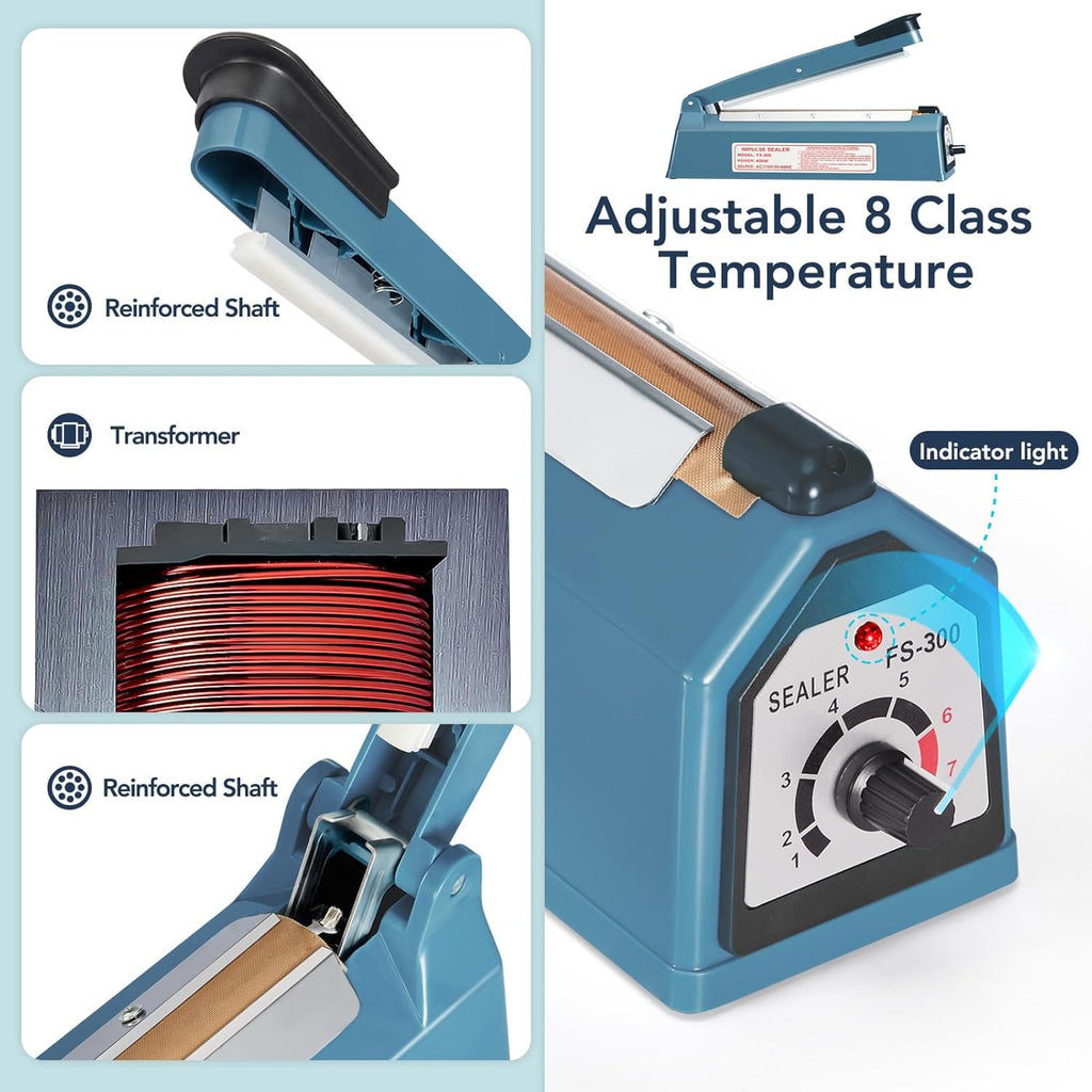 METRONIC 12 Inch Impulse Heat Sealer, Manual Bags Sealer