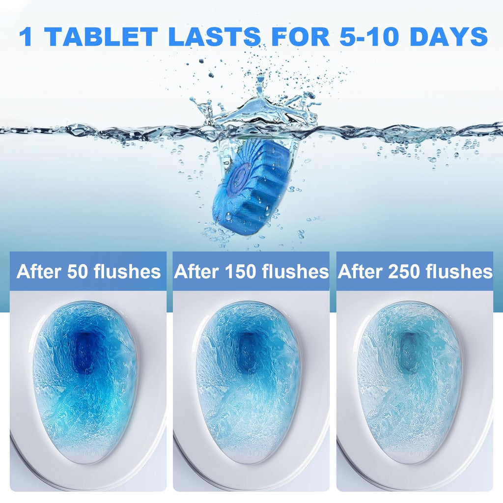 CHMI 100 Pack Toilet Bowl Cleaner Tablets, Long-lasting Bathroom Toilet Tank Cleaner.(Blue)