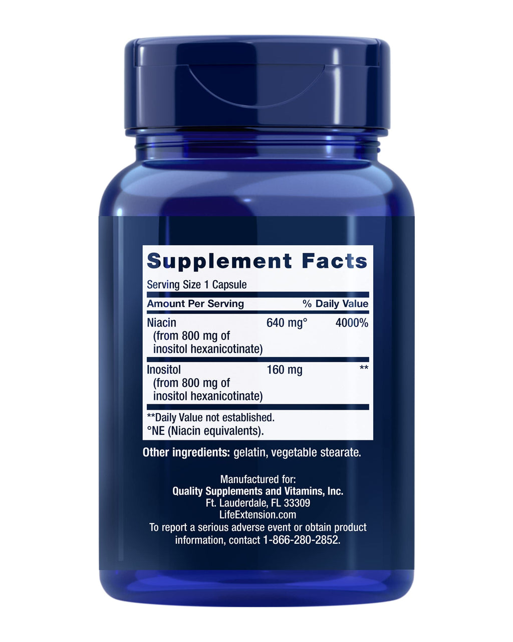 Life Extension No Flush Niacin,B3 for Heart Health,Cholesterol & Energy Support,Non-GMO,Gluten-Free,100 Capsules,(Pack of 2)