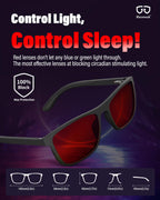 Bloomoak 100% Red Lens Blue Green Light Blocking Glasses- Dual AR Coatings Sleep Glasses Before Bed - Anti Glare, Fatigue