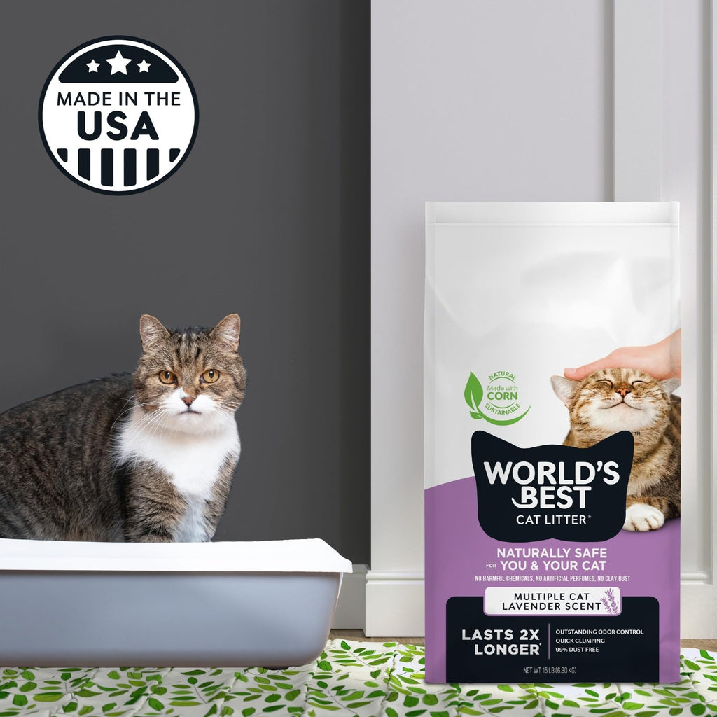 World's Best Cat Litter Lavender, Long-Lasting Odor Control, 32 lb Bag