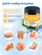 Magnesium Lotion with Arnica, MSM & Boswellia – Cooling Magnesium Cream – Lightweight Moisturizing Lotion for Legs & Feet – Safe for Kids – 6 fl oz
