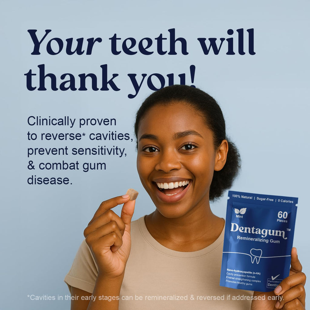Dentagum Remineralizing Gum with Nano-Hydroxyapatite & Xylitol, 60 Pieces