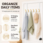 Peasulin 2 Pack 11" Over the Door Hook Rack, 6 Double Hooks