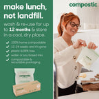 Compostic Compostable XL Sandwich Bags (90 + 10 Count) Everyday Essential — Resealable Zip-Seal, Plant-Based, Home Compostable, Freezer & Microwave Safe, BPA-Free, Non-Toxic, GMO-Free Food Storage Bag