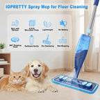 IOPRETTY Microfiber Hardwood Floor Mop - Spray Mop with 4 Washable Pads