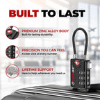Forge TSA Approved Luggage Locks, Open Alert Cable Lock, Black, 4 Pack