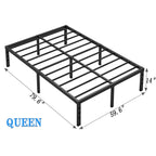 NEW JETO Metal Bed Frame,Queen Size Bed Frame with Storage Space,14 Inch
