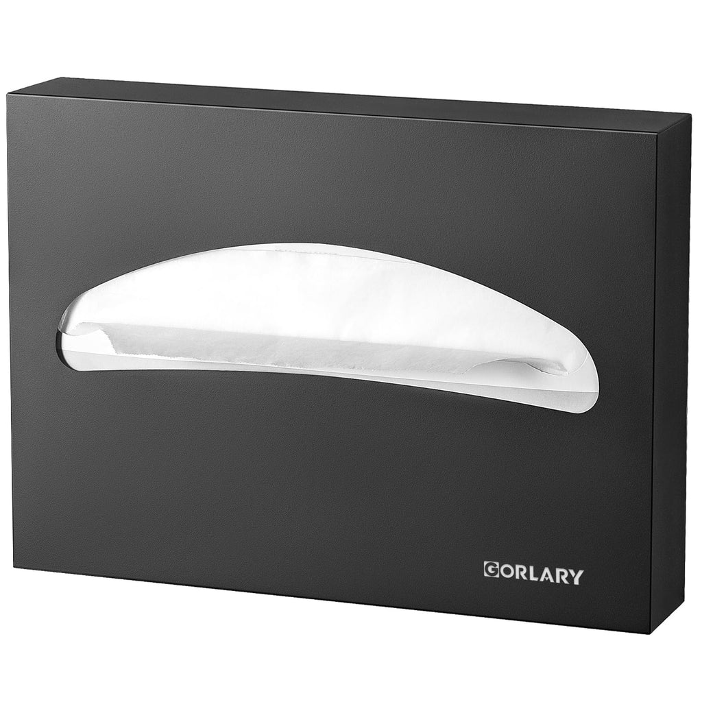 Gorlary Commercial Toilet Seat Cover Dispenser Wall Mount, Matte Black