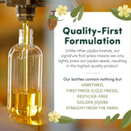 HobaCare Pure Jojoba Oil for Skin Care, Hair, Beard, Scalp Massage - 100% Unrefined Carrier Oil for Diluting Essential Oils - Natural, Hexane Free, Cruelty-Free, Long Shelf Life (16 oz)