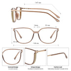 GUDVUE Blue Light Glasses For Woman, Computer Reading/Gaming/Phones Glasses, Anti Glare/UV400/Eye Strain, Cat Eye, Champagne