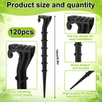 Glooglitter 120 Pack 1/4 Inch Irrigation Tubing Hold Down Plastic Anchor Stakes Drip Irrigation Support Stakes Ground Garden Hose for Garden Greenhouse Sprinkler Landscaping