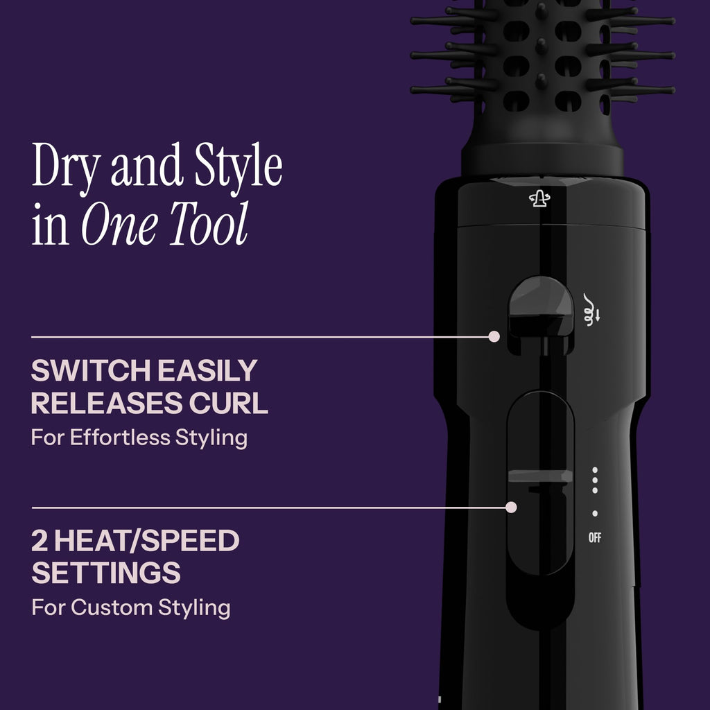 Hot Tools Pro Artist Hot Air Styling Brush | Style, Curl and Touch Ups (1”) Black