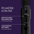 Hot Tools Pro Artist Hot Air Styling Brush | Style, Curl and Touch Ups (1”) Black