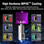 2 Pcs Upgraded 0.4mm H2D/H2S/H2C/X2D/P2S Hotend with Anti-Stick MPVD Coating - High Speed Hardened Steel P2S Nozzle for Bambu Lab P2S,X2D,H2 Series,A1/A1MINI 3D Printers, Bamboo Lab Parts
