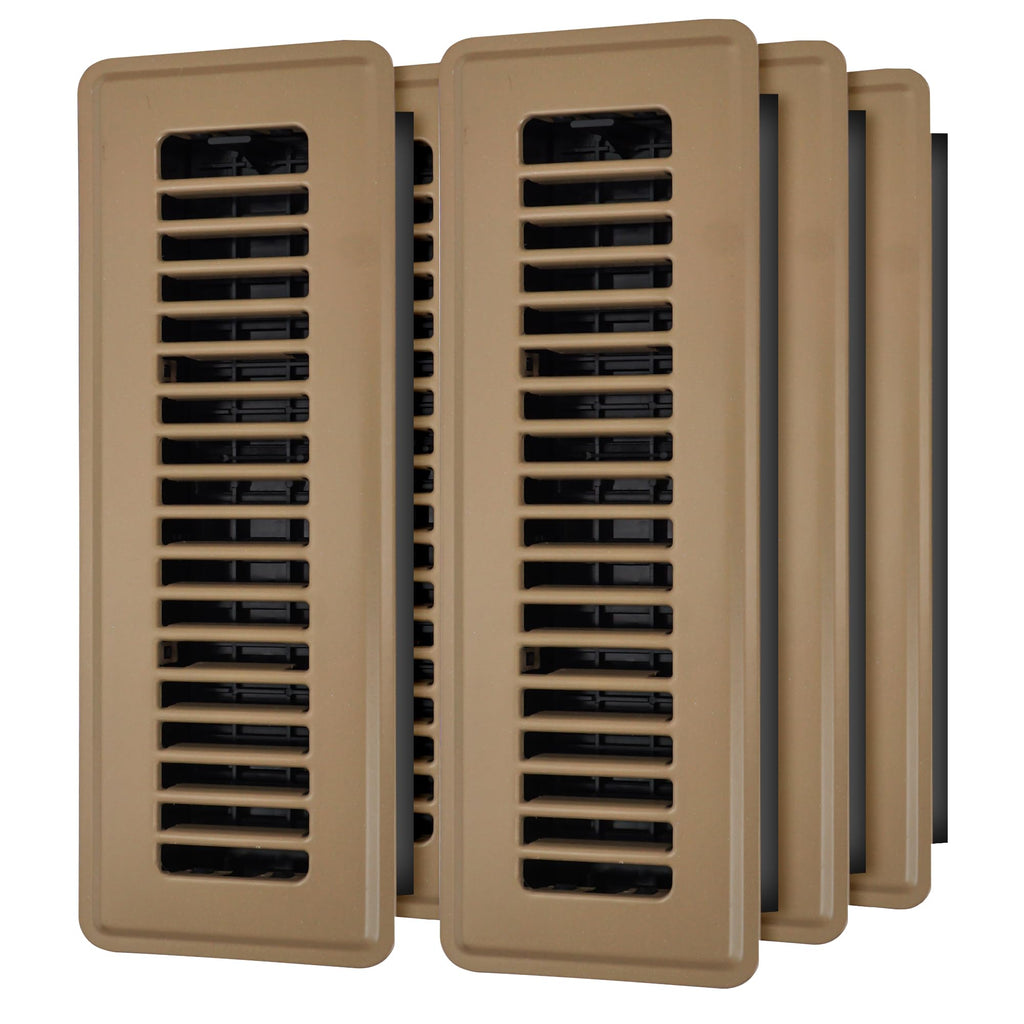 Floor Register 2x10, 6 Pack Floor Vent Covers for Home Floor Heavy Duty Steel Walkable Floor Vents Air Vent Covers 14x6 for Sidewall and Floor