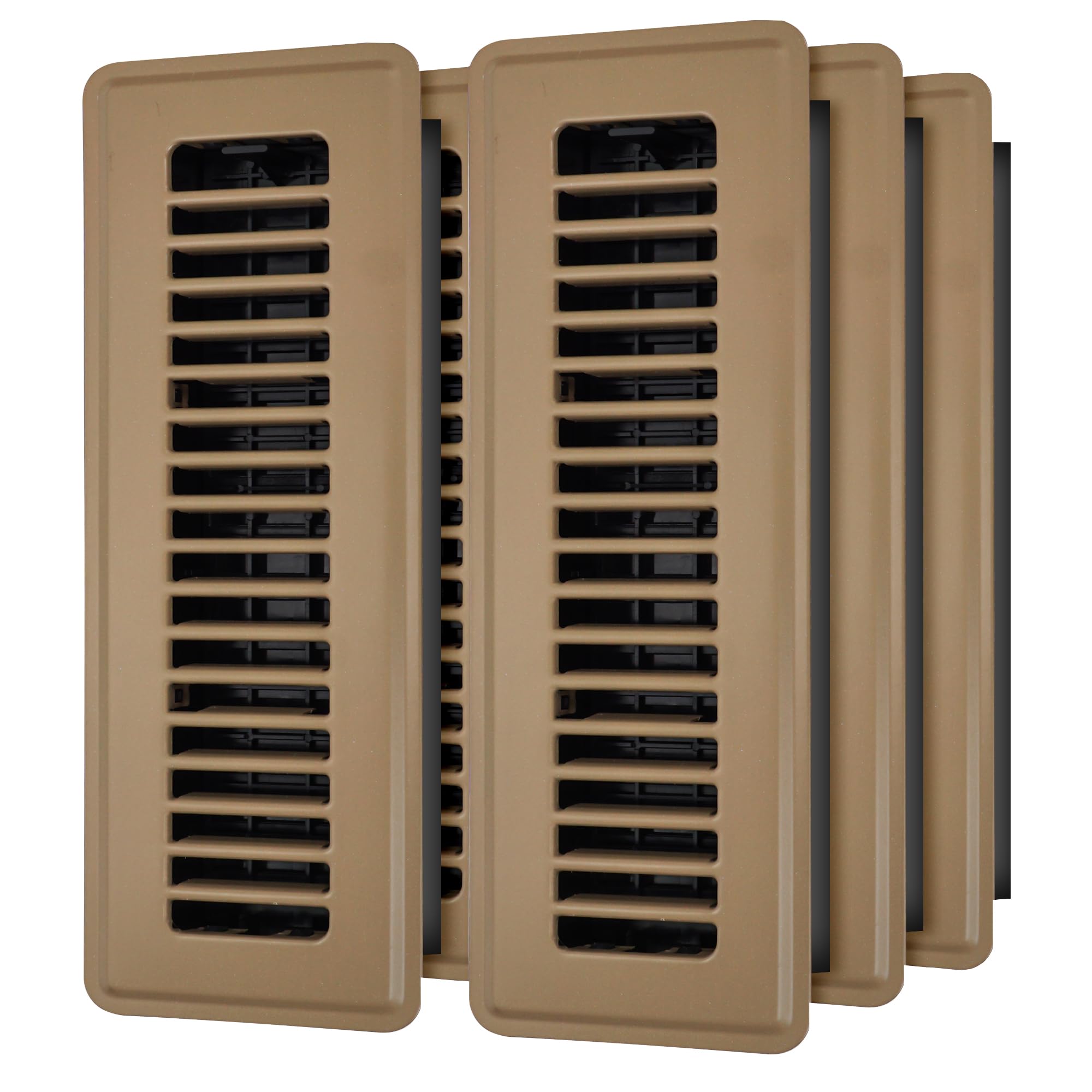 Floor Register 2x10, 6 Pack Floor Vent Covers for Home Floor Heavy Duty Steel Walkable Floor Vents Air Vent Covers 14x6 for Sidewall and Floor