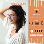 FONHCOO Clip-on Blue Light Blocking Glasses Night Driving Sunglasses 2 Pack Lens over Prescription Glasses for Women Men (2 Pack Transparent Blue Light Blocking Lens)