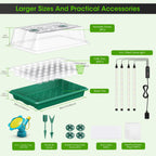 MQHUAYU 80 Cell Seed Starter Tray with Grow Light, 2 Pack Starter Kit