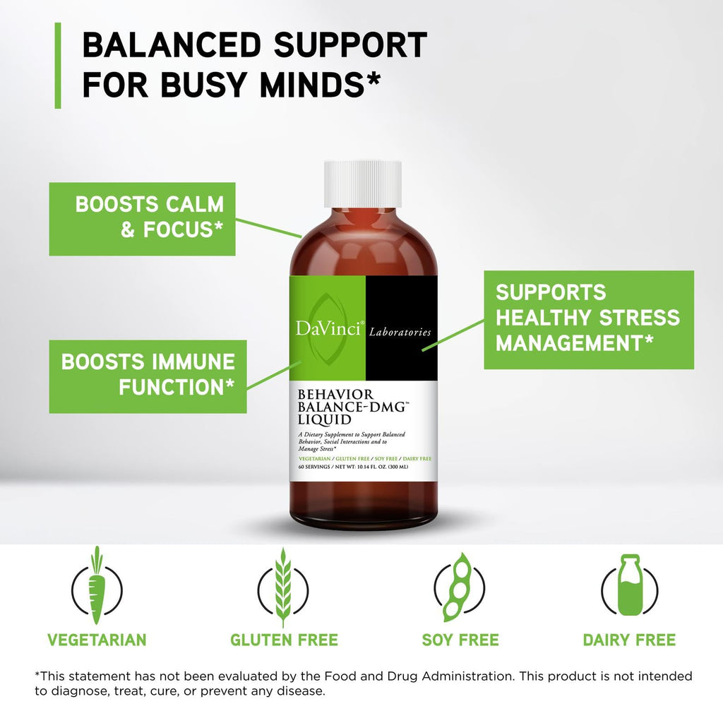 DAVINCI Labs - Behavior Balance - DMG Liquid - A Dietary Supplement to Support Balanced Behavior and Manage Stress - 10.14 Fl Oz (60 Servings)