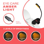 hooga Amber Book Light, Rechargeable Clip-On Blue Light Blocking LED Reading Light, 1600K Warm Eye Care for Bed, Students, Kids, Travel, Nursing, Studying