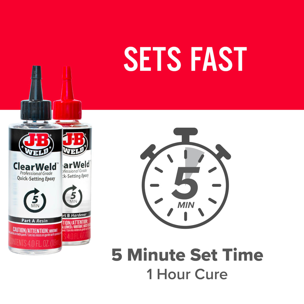 J-B Weld Pro Size ClearWeld 5 Minute Set Epoxy