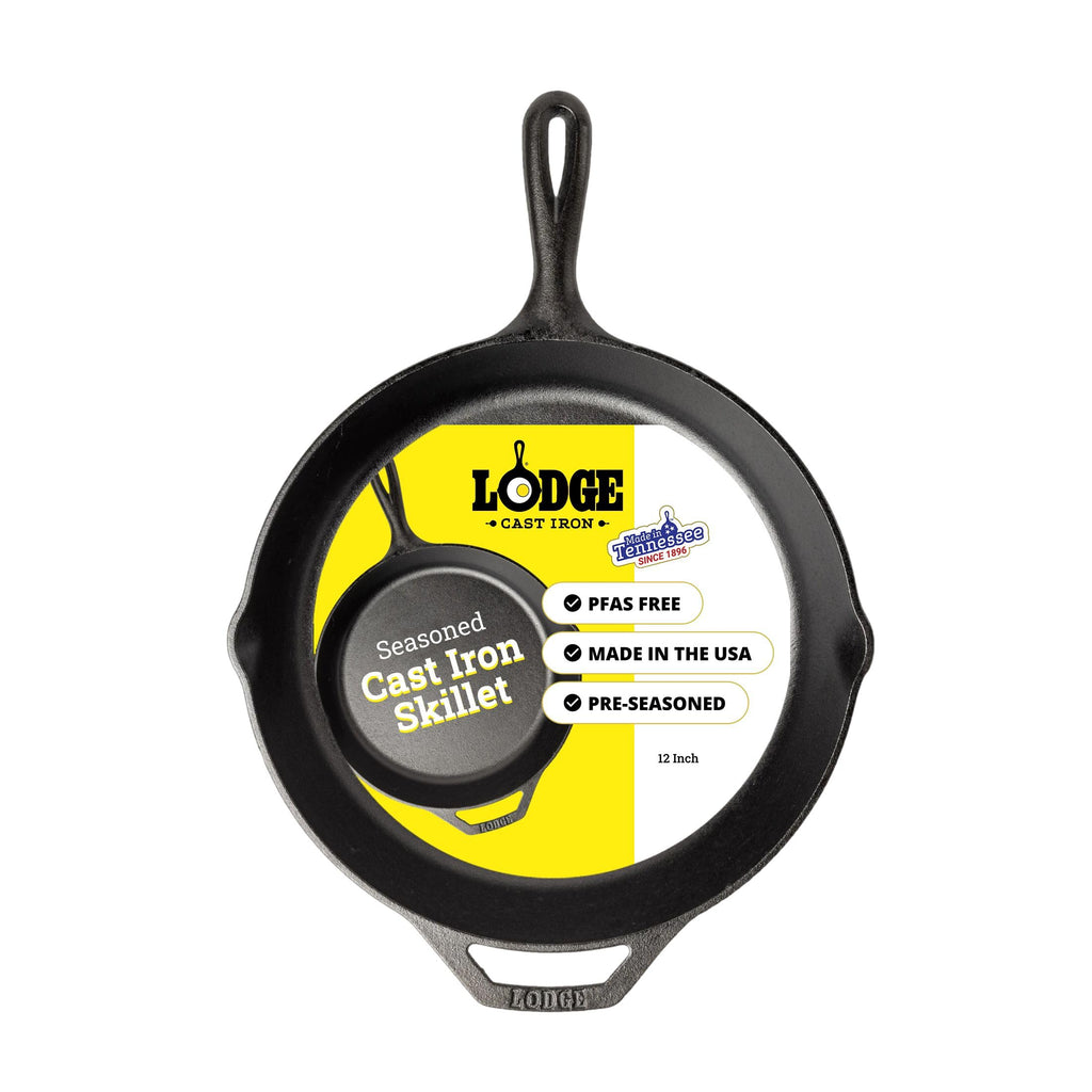 Lodge Pre-Seasoned Cast Iron Skillet, PFAS-Free, 12 Inches