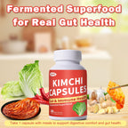 Jkrova Kimchi Capsules, Kimchi Supplement, Probiotics & Enzymes Supports Gut & Digestive Health, Taste Well, One Fermented Superfood for Antioxidant Support, 90 Vegan Capsules, Pills