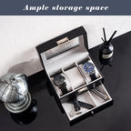 ProCase Watch Box, 3 Slot Watch Display Case with Drawer -Black