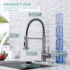 Kitchen Sink Faucets, Kitchen faucets with Pull Down Sprayer WEWE sus304 Stainless Steel Brushed Nickel Single Handle Single Hole Faucet for Farmhouse rv Utility bar Laundry Sinks