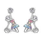 Girls's Cheerleader Earrings Stud Gifts,Sport Cheerleader Jewelry Cheer Accessories Birthday Gifts for Cheerleading Lovers