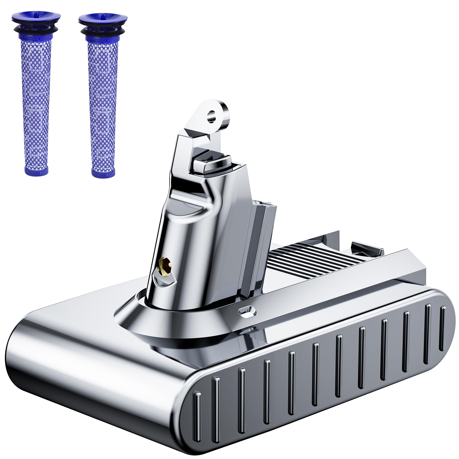8000mAh Replacement for dyson V6 Battery 21.6V Lithium VTC4 SV03 SV04 SV05 SV06 SV07 SV09 DC58 DC59 DC61 DC62 DC72 DC74 Absolute Animal Motorhead Slim Vacuum with 2 Filters (V6)