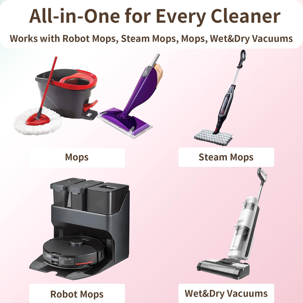 Robot Mop Cleaning Solution Concentrate Compatible with Robot Vacuums, Wet Dry Vacuums for Roborock, Roomba, Tineco, Dreame, Narwal, Shark, Bissell Mops, 33.8 FL.oz, Dilution Ratio 1:200, Rose